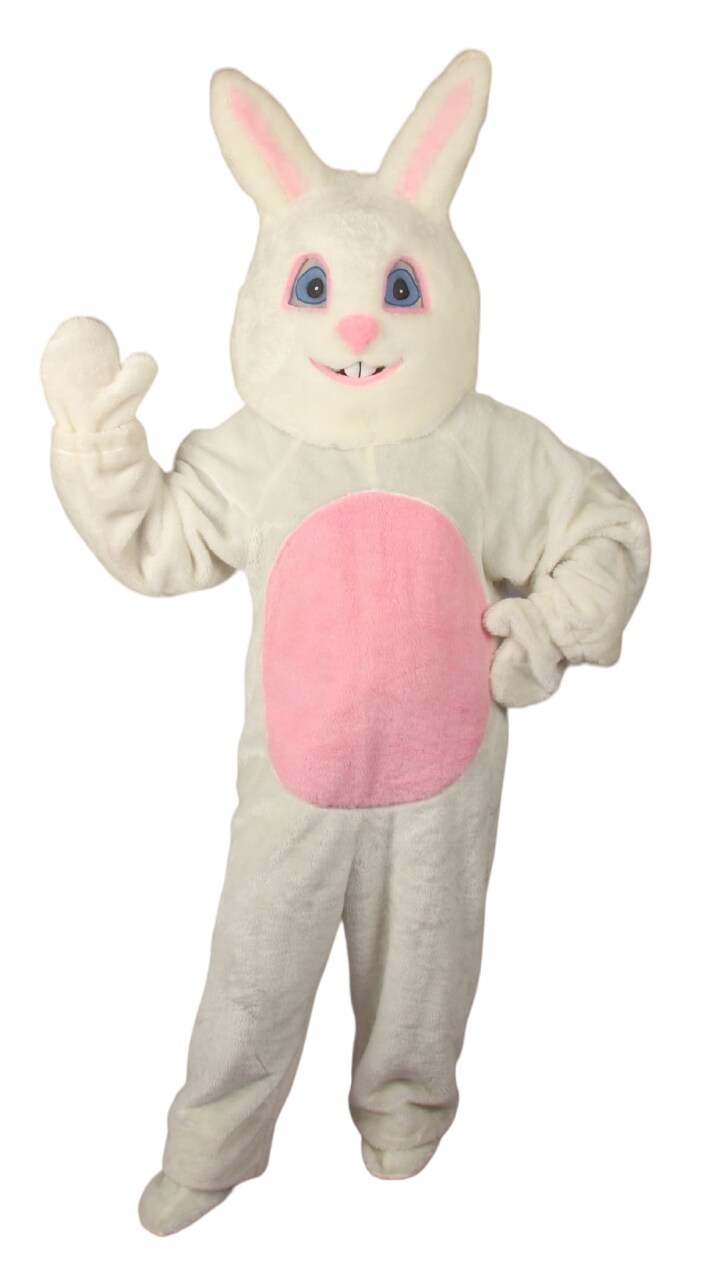 The Costume Center 4 Piece White Easter Bunny Suit with Mascot Head – Adult Size Medium